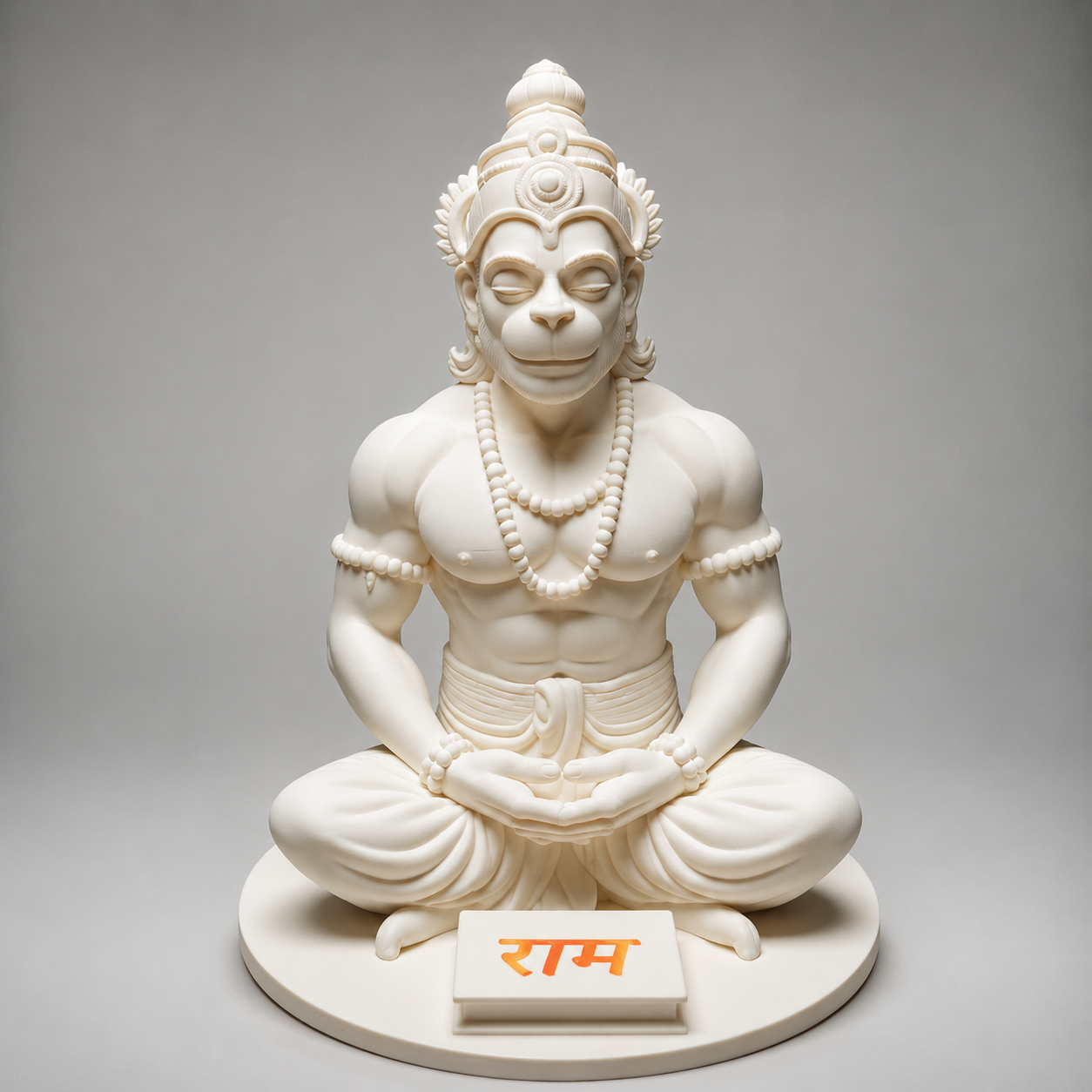 Meditating Hanuman – Premium 3D Printed Gift Statue